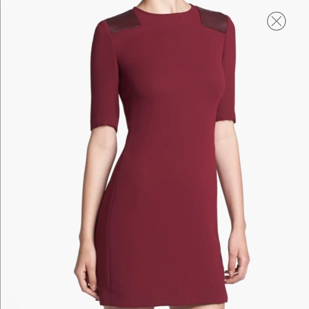 Marc By Marc Jacobs Crepe Dress Leather In Merlot